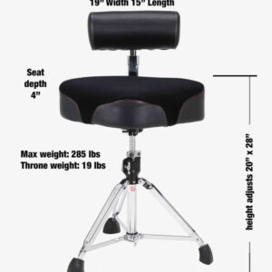 Gibraltar 9808OS-AB 19" Cordura Drum Throne with Backrest - Image 2