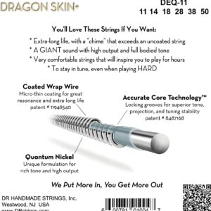 DR Strings Dragon Skin Plus Coated Quantum Nickel 6-String Electric Guitar DEQ11-50 - Image 2