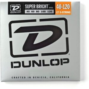 Dunlop Super Bright Steel 5-String Electric Bass Strings .40-.120 Light