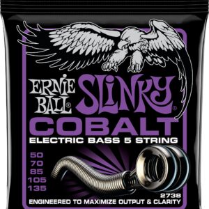 Ernie Ball 2738 Power Slinky Cobalt Electric Bass Guitar Strings - .050-.135 5-string