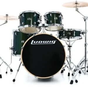 Ludwig Element Evolution LCEE220181 5-piece Complete Drum Set with Zildjian Cymbals - Emerald Sparkle - Image 3