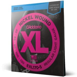 D'Addario EXL1705 XL 5-String Nickel Wound Bass Strings Regular Light, Long - Image 3