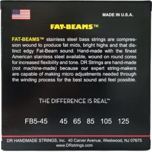 DR Strings Fat-Beams Electric Bass Strings, 5-String - Image 3