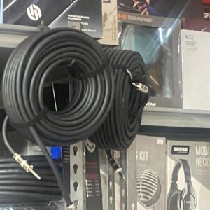 GLS Audio Speaker Cable 1/4" to 1/4" - 12 AWG Professional Bass/Guitar Speaker Cable for Amp - Black, 100 Ft.