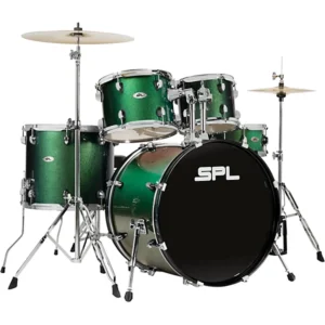Sound Percussion Labs Unity II 5 Piece Complete Drum Set With Hardware, Cymbals and Throne Pine Green Glitter - Image 2