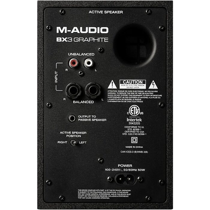 M-Audio BX3 Graphite 3.5" Powered Studio Monitors (Pair) - Image 3