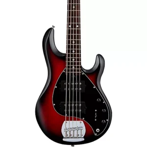 Sterling by Music Man StingRay Ray5HH Limited-Edition 5-String Bass Guitar Ruby Red Burst Satin - Image 4