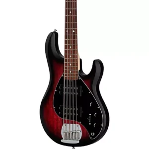 Sterling by Music Man StingRay Ray5HH Limited-Edition 5-String Bass Guitar Ruby Red Burst Satin - Image 2