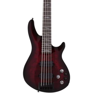 Schecter Guitar Research Omen Elite-5 5-String Electric Bass Black Cherry Burst - Image 7