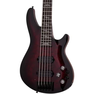 Schecter Guitar Research Omen Elite-5 5-String Electric Bass Black Cherry Burst - Image 3