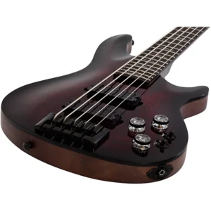 Schecter Guitar Research Omen Elite-5 5-String Electric Bass Black Cherry Burst - Image 4