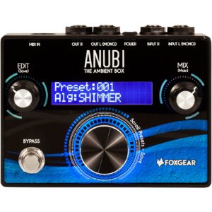 FOXGEAR Anubi Ambient Box Reverb Effects Pedal Black & Blue