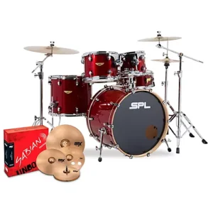 Sound Percussion Labs Velocity 5 Piece Complete Drum Set Ruby Sequin - Image 5