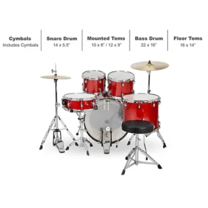 Sound Percussion Labs 5PC Unity II All In One Drum Set Desert Red Speckle - Image 3