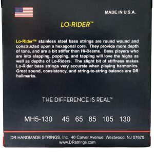 DR Strings Lo-Rider Stainless Steel Bass 5-String Pack Meduim/Heavy  .45-.130 - Image 3