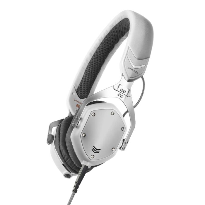 V-MODA XS On-Ear Folding Design Noise-Isolating Metal Headphone (White Silver)