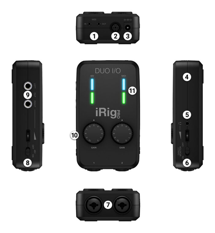 IK Multimedia iRig Pro Duo I/O 2-channel Audio/MIDI Interface for iOS, Android, and Mac/PC - Image 2