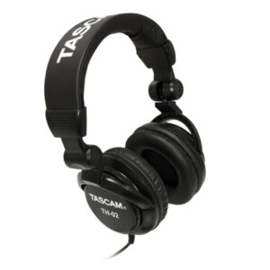 Tascam TH-02 Closed Back Studio Headphones, Black