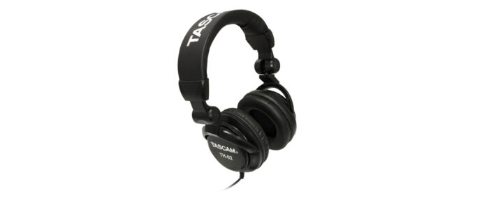Tascam TH-02 Closed Back Studio Headphones, Black
