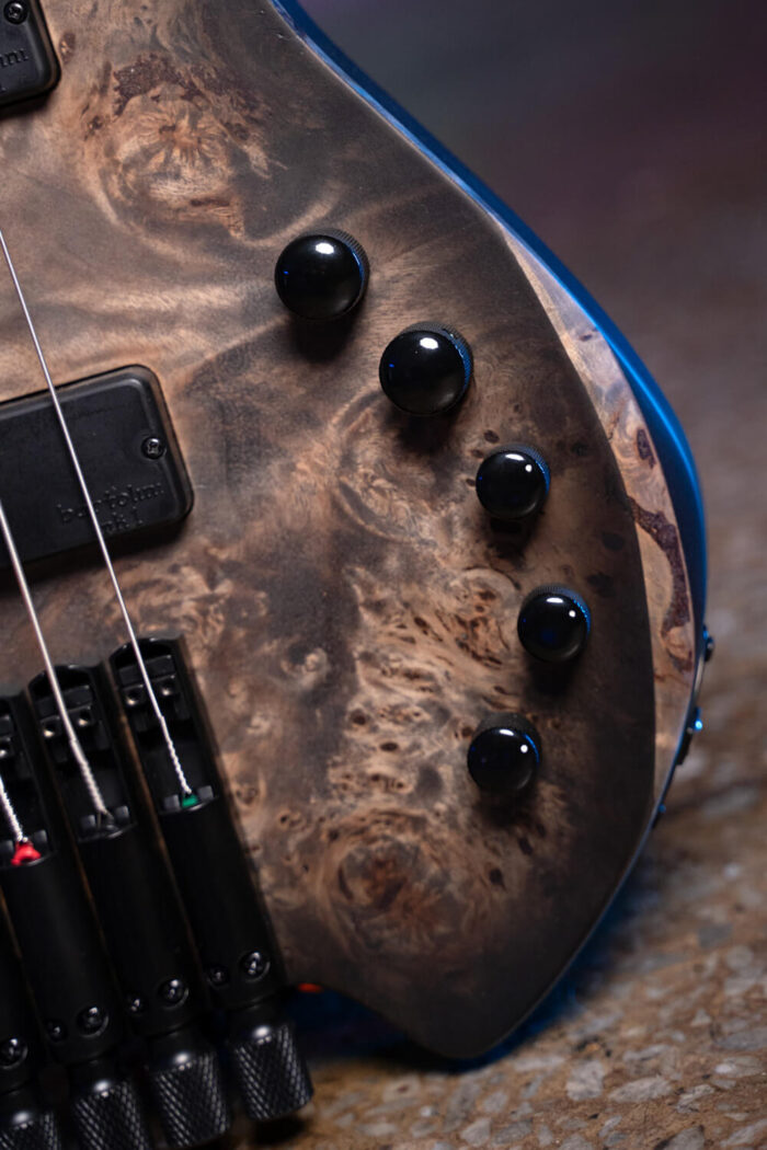 Cort Space 5 Headless Electric Bass Guitar (Stardust Black) - Image 8