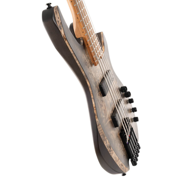 Cort Space 5 Headless Electric Bass Guitar (Stardust Black) - Image 3